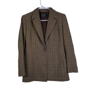 Dana Buchman Petite Brown Suit Blazer Jacket Size 2 GUC #6085